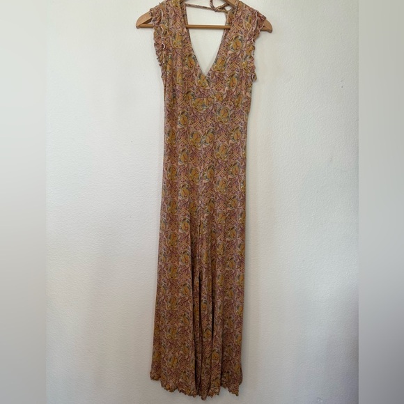 ANTHROPOLOGIE Matilda Paisley Ruffle Lettuce edge Wide Leg Romper Jumper Size XS - Picture 9 of 12